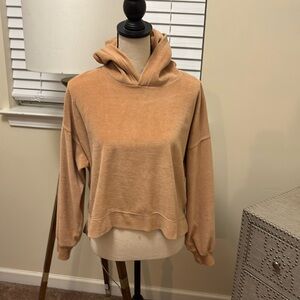 Aerie Velour Crop Top with Hood size XS